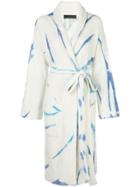 The Elder Statesman Belted Tie-dye Coat - Blue