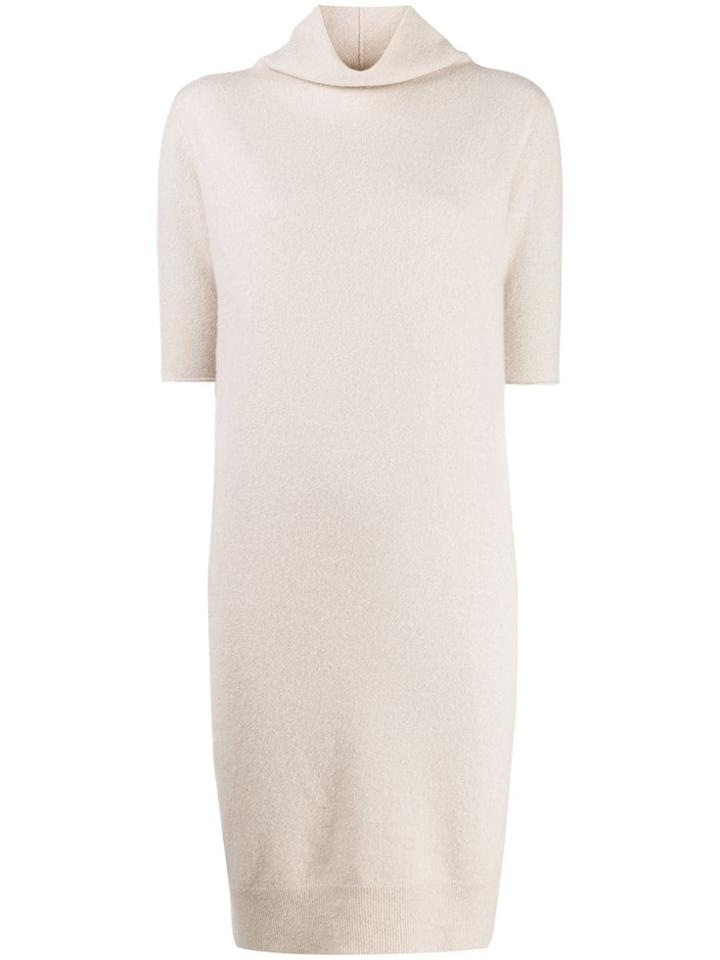 Fabiana Filippi Knitted Shortsleeved Shift Dress - Neutrals