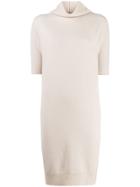 Fabiana Filippi Knitted Shortsleeved Shift Dress - Neutrals