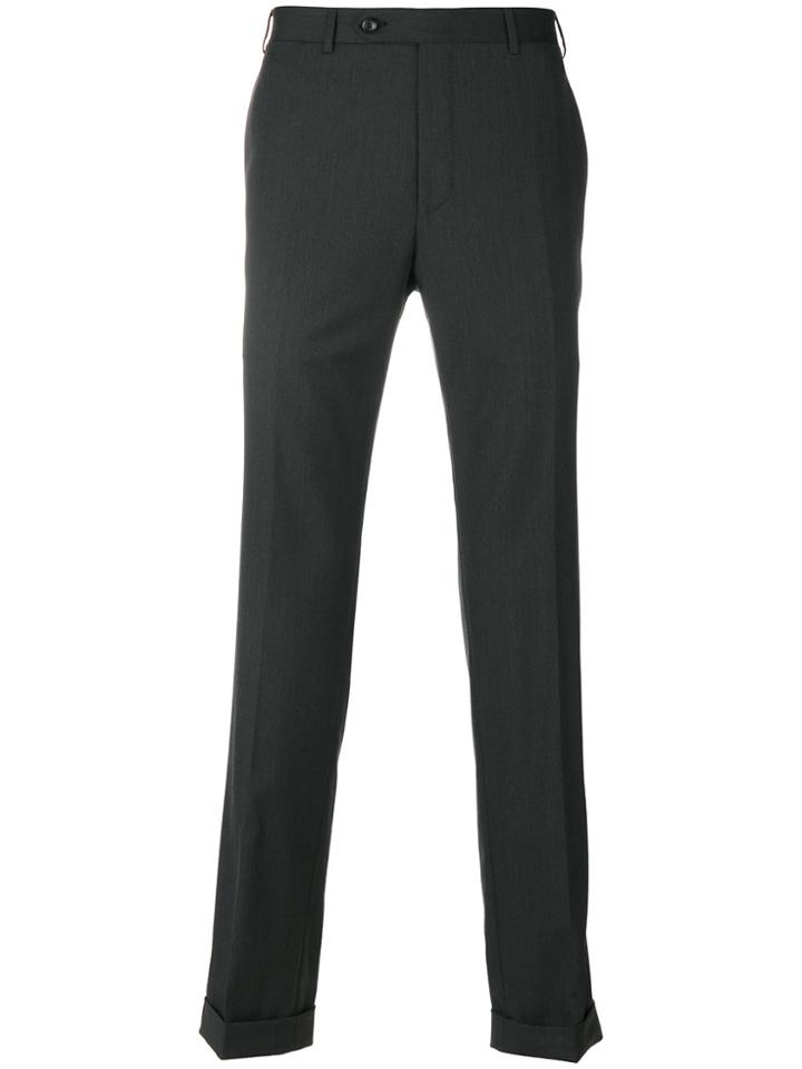 Canali Fitted Super 150 Trousers - Grey