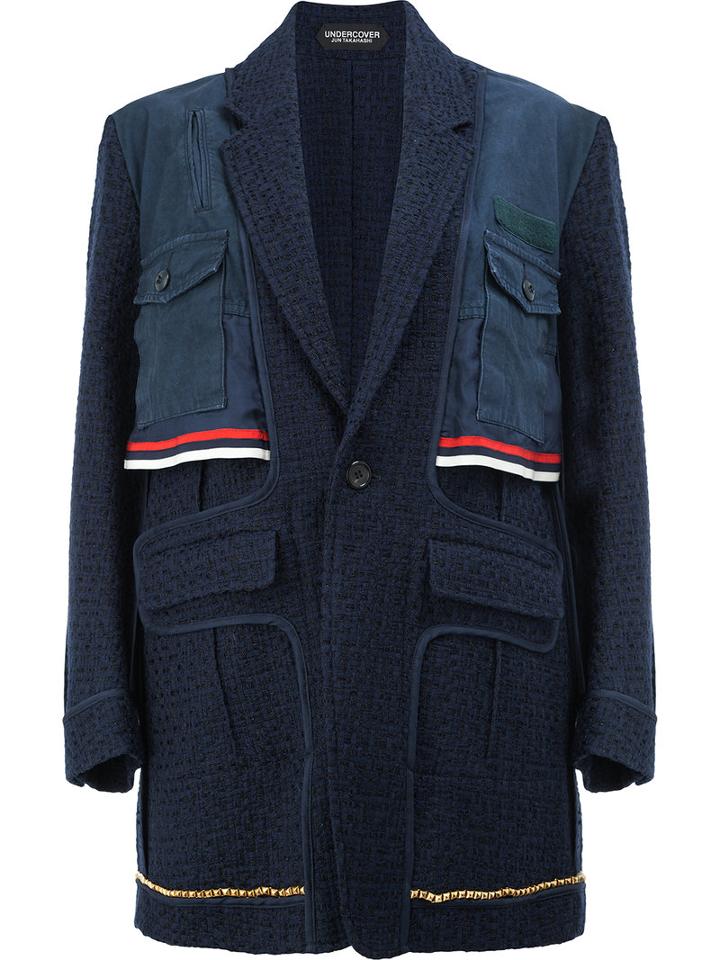 Undercover - Loose Knit Jacket - Women - Silk/cotton/acrylic/nylon - 2, Blue, Silk/cotton/acrylic/nylon