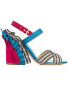 Etro Ruffle Heel Sandals - Multicolour