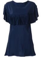 Marni Pleated Trim Blouse, Women's, Size: 42, Blue, Acetate/silk