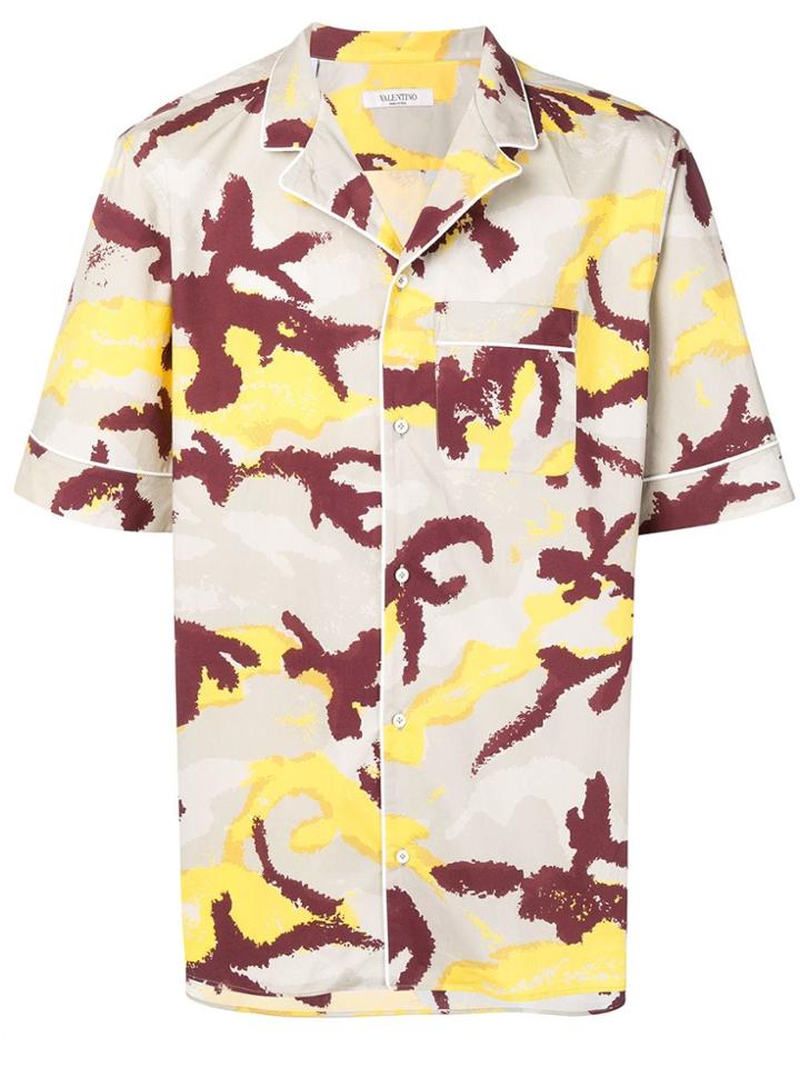 Valentino Camouart Short Sleeve Shirt - Grey
