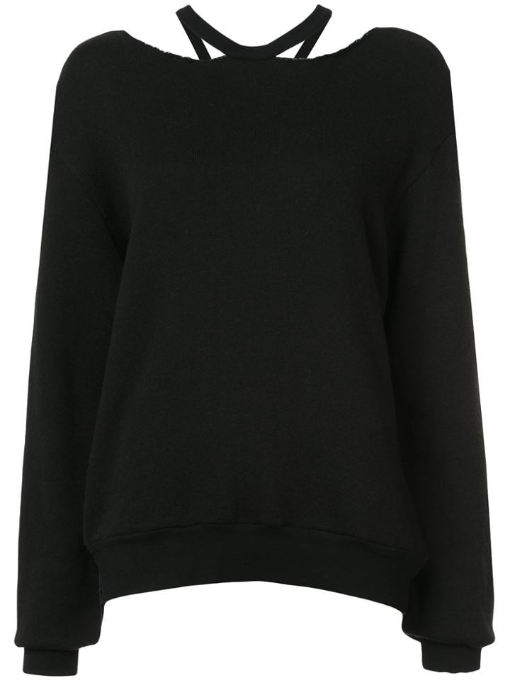 Unravel Project Cut Out Collar Sweatshirt - Black