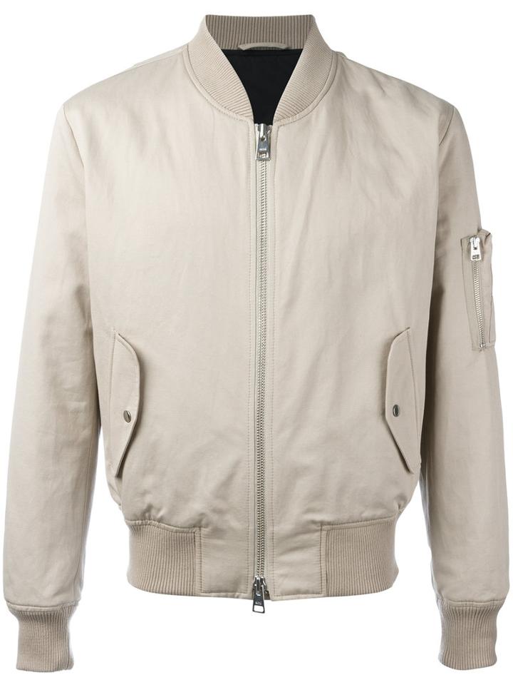Ami Alexandre Mattiussi Bomber Jacket, Men's, Size: Large, Nude/neutrals, Cotton/linen/flax/polyamide/spandex/elastane