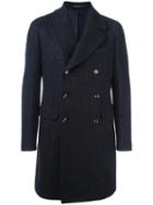 Tagliatore Double Breasted Coat, Men's, Size: 50, Blue, Wool/alpaca/mohair/cupro