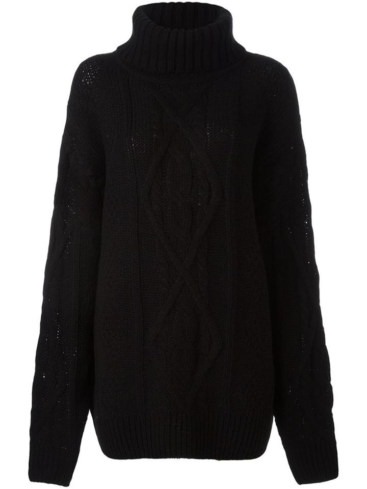 Faith Connexion Oversized Roll Neck Jumper, Women's, Size: Small, Black, Acrylic/wool