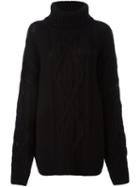 Faith Connexion Oversized Roll Neck Jumper, Women's, Size: Small, Black, Acrylic/wool