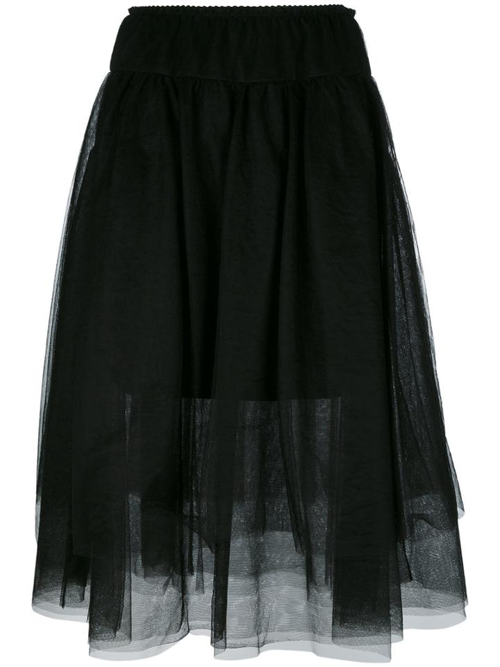Twin-set Sheer A-line Skirt, Size: 44, Black, Polyamide/polyester/viscose