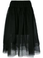 Twin-set Sheer A-line Skirt, Size: 44, Black, Polyamide/polyester/viscose