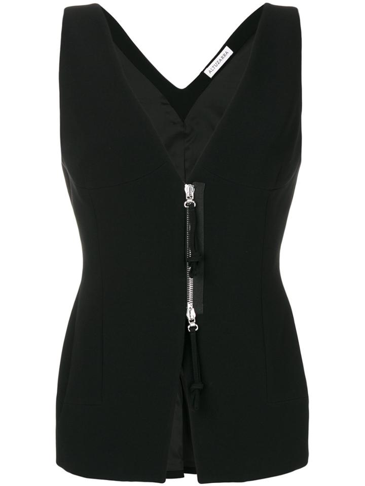 Altuzarra Tailored V-neck Top - Black