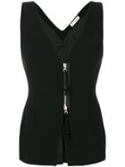 Altuzarra Tailored V-neck Top - Black