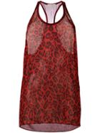 Faith Connexion - Leopard Print Vest - Women - Silk - M, Women's, Red, Silk