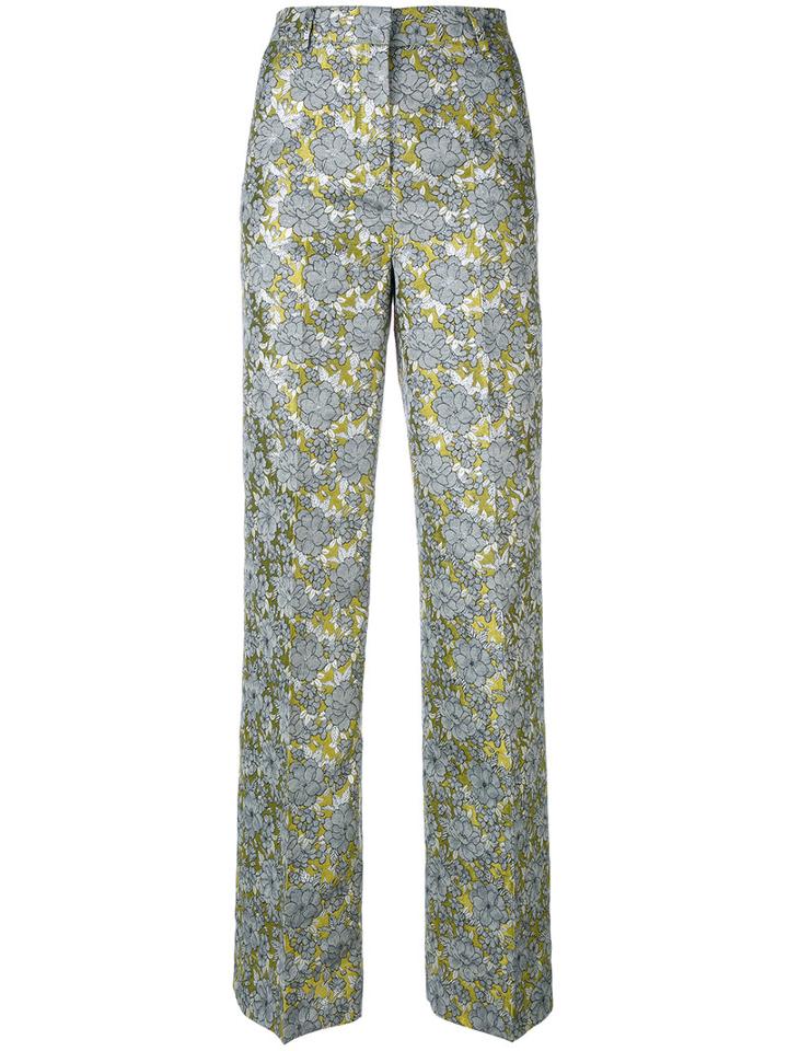 Essentiel Antwerp - Netro Jacquard Trousers - Women - Cotton/acrylic/polyester - 36, Grey, Cotton/acrylic/polyester