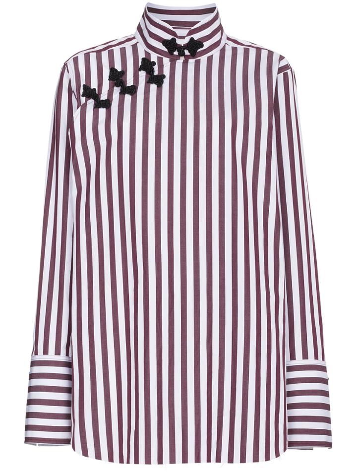 Marques'almeida Stripe Print Frog Button Shirt - Red