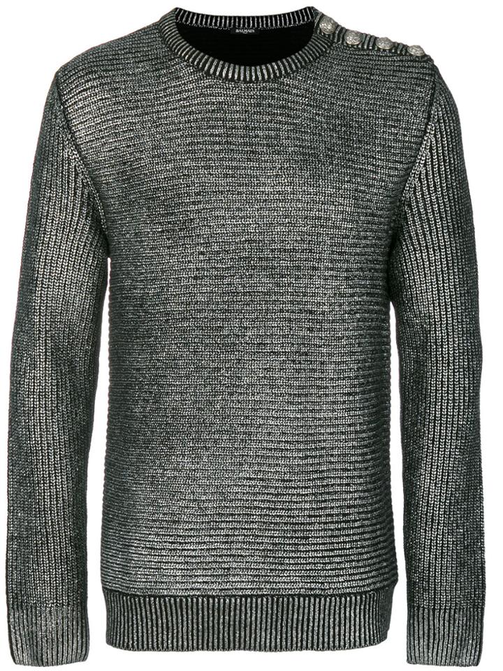 Balmain Metallic Ribbed Sweater