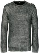 Balmain Metallic Ribbed Sweater