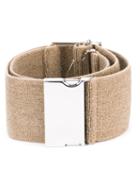 Erika Cavallini Safety Buckle Belt, Women's, Nude/neutrals, Cotton/metal (other)