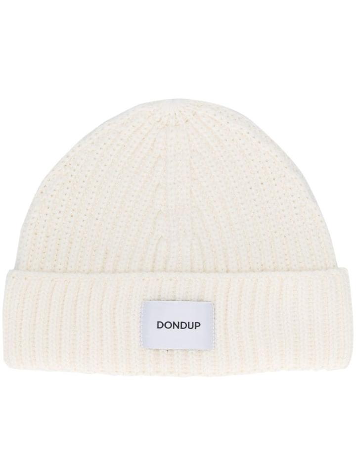 Dondup Ribbed Wool Beanie Hat - White
