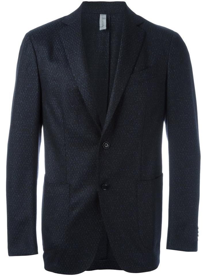 Ermenegildo Zegna Woven Blazer, Men's, Size: 50, Blue, Silk/cotton/cupro/wool