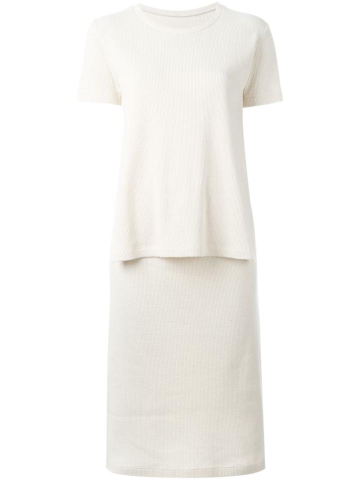 Mm6 Maison Margiela Layered Knit Dress, Women's, Size: Xs, Nude/neutrals, Cotton/spandex/elastane