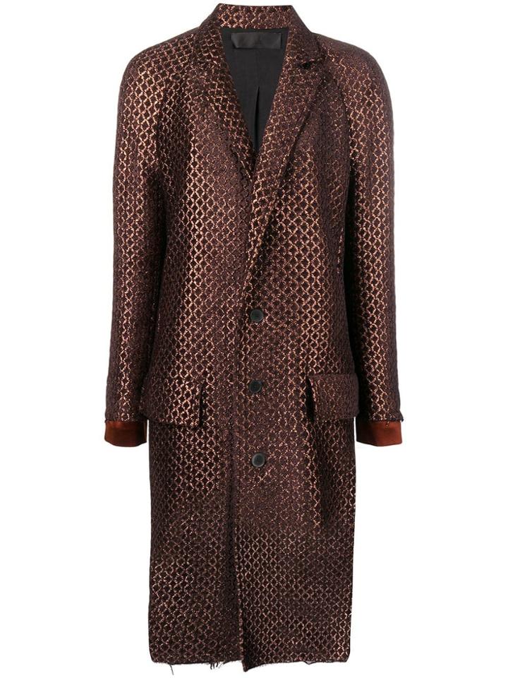 Haider Ackermann Jacquard Single-breasted Coat - Brown
