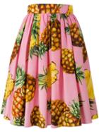 Dolce & Gabbana Pineapple Print Midi Skirt, Women's, Size: 38, Pink/purple, Cotton