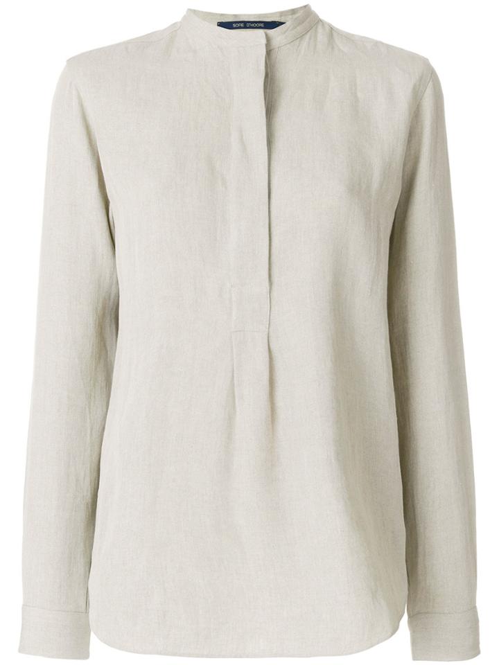 Sofie D'hoore Babylon Mandarin Collar Shirt - Nude & Neutrals