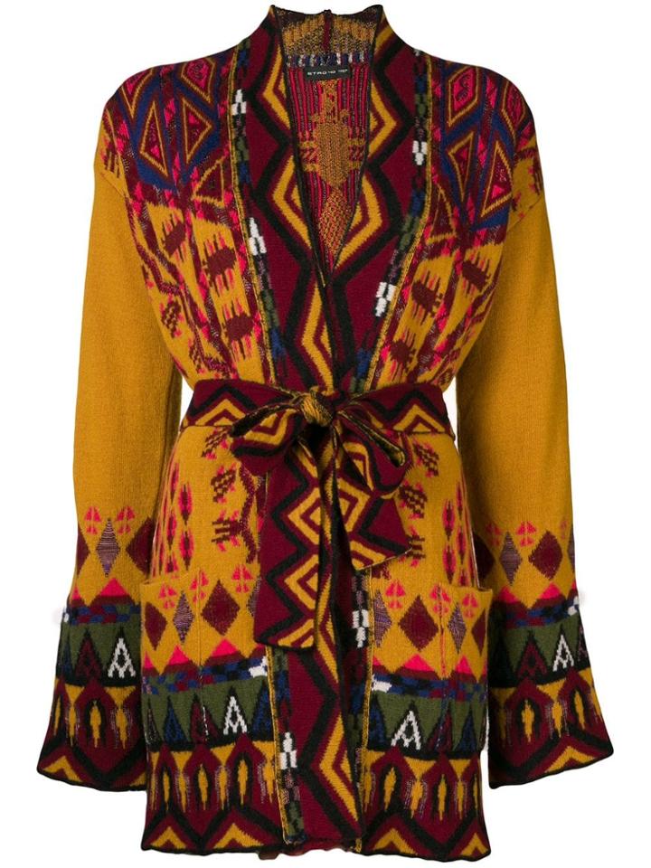 Etro Printed Maxi Cardigan - Yellow & Orange