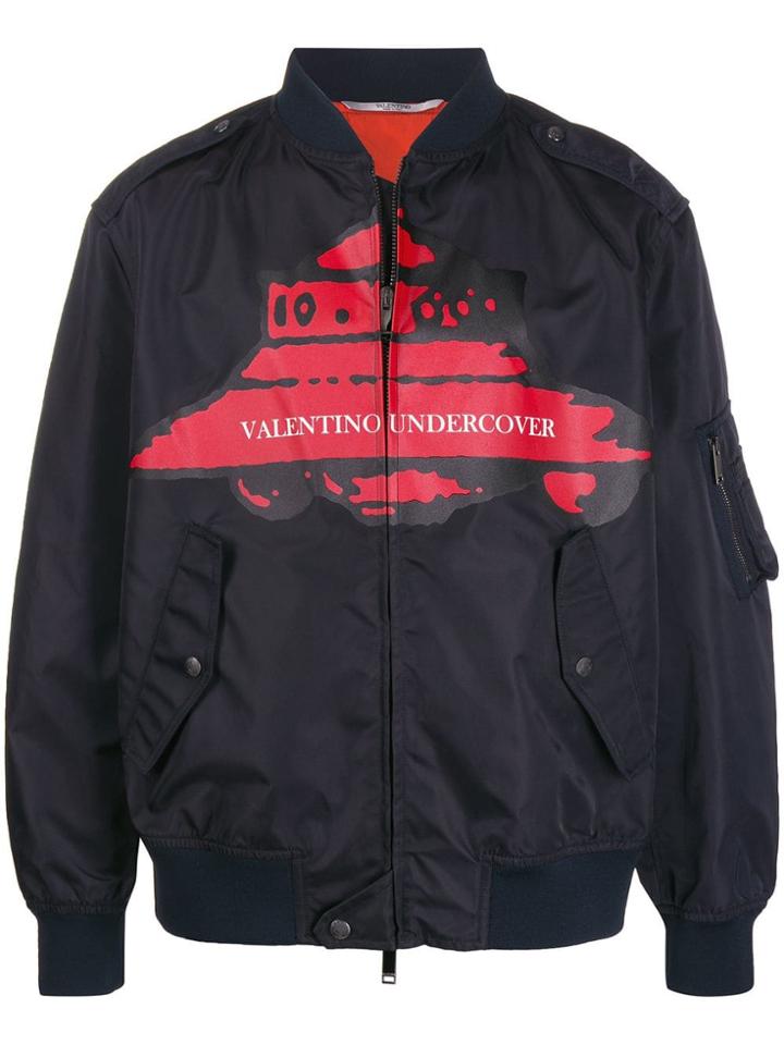 Valentino X Undercover Ufo Vu Bomber Jacket - Blue