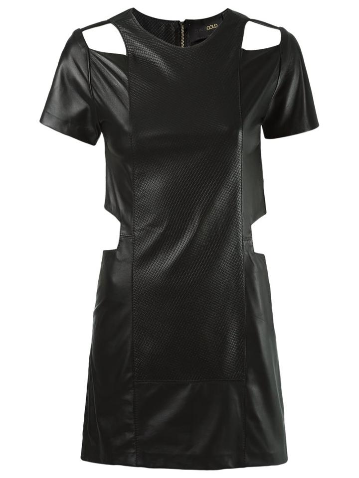 Andrea Bogosian Cut Out Details Dress, Women's, Size: P, Black, Leather