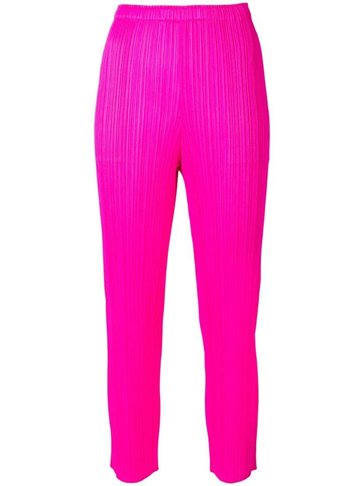 Pleats Please By Issey Miyake High-waisted Pleated Trousers - Pink