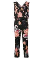 Liu Jo Floral Pattern Jumpsuit - Black