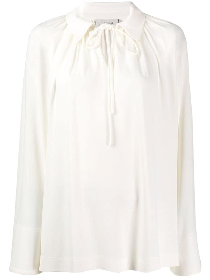 Pringle Of Scotland Drawstring Jersey Blouse - White