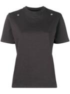 Zilver T-shirt With 2 Front Studs - Grey