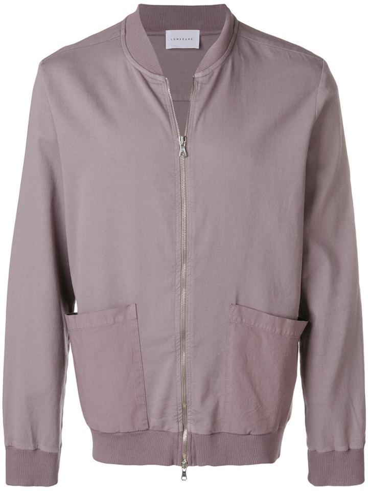 Low Brand Oversized Pocket Bomber Jacket - Pink & Purple