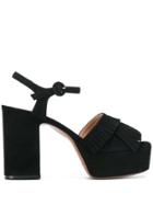 L'autre Chose Fringed Sandals - Black