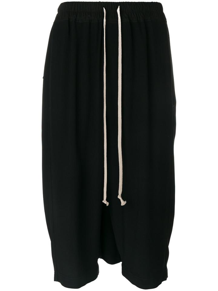 Rick Owens Drop Crotch Trousers - Black