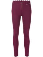 Pinko Scalloped Zip Leggings - Pink & Purple
