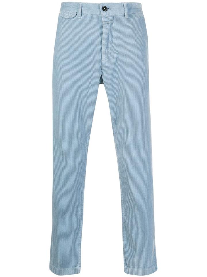 Closed Corduroy Straight Leg Trousers - Blue