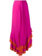 Dvf Diane Von Furstenberg Ruffled Midi Skirt - Pink