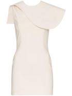 George Keburia Fitted Bib Detail Mini Dress - Neutrals