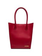 Jacquemus Le Petit Baya Leather Tote Bag - Red