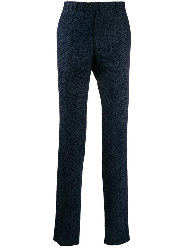 Etro Tailored Patterned Trousers - Blue
