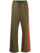 Mcm Monogram Logo Print Sweatpants - Green