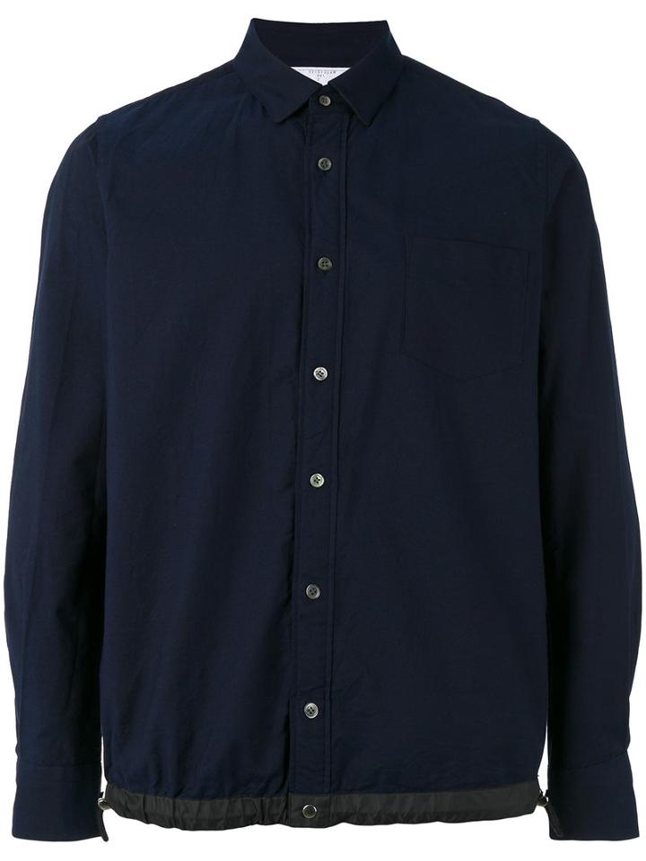 Sacai Button Up Shirt, Men's, Size: 2, Blue, Cotton/polyester
