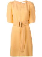 See By Chloé Belted Shirt Dress, Women's, Size: 36, Yellow/orange, Polyester/viscose