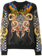 Balmain Heavy Metal Print Top - Black
