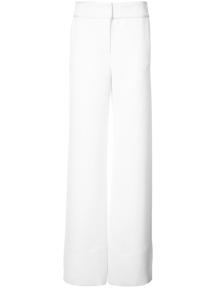 Oscar De La Renta High-rise Flared Trousers - White